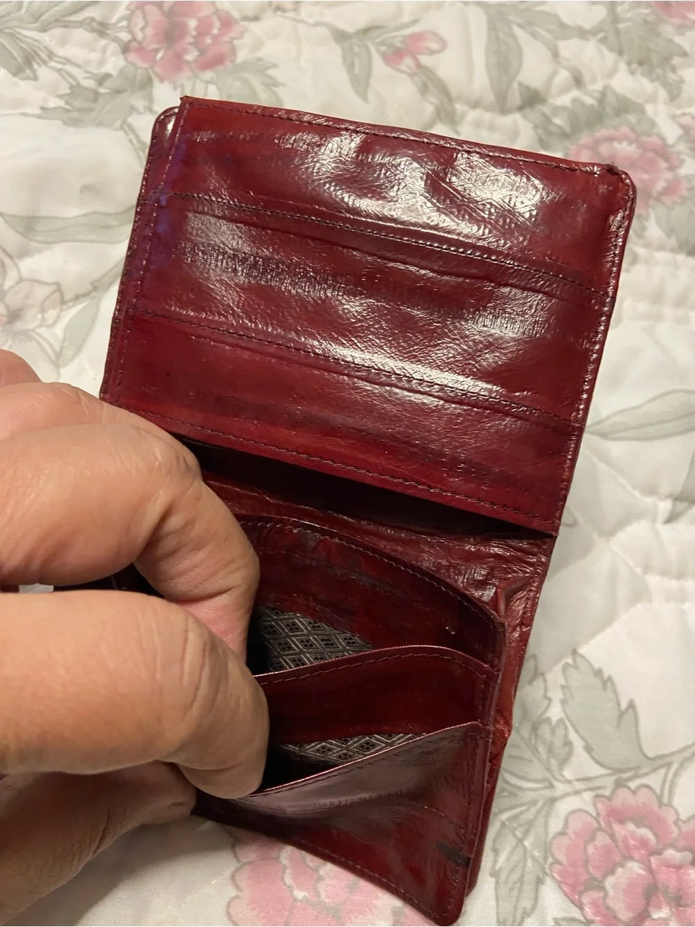OxBlood TriFold ELL SKIN Wallet